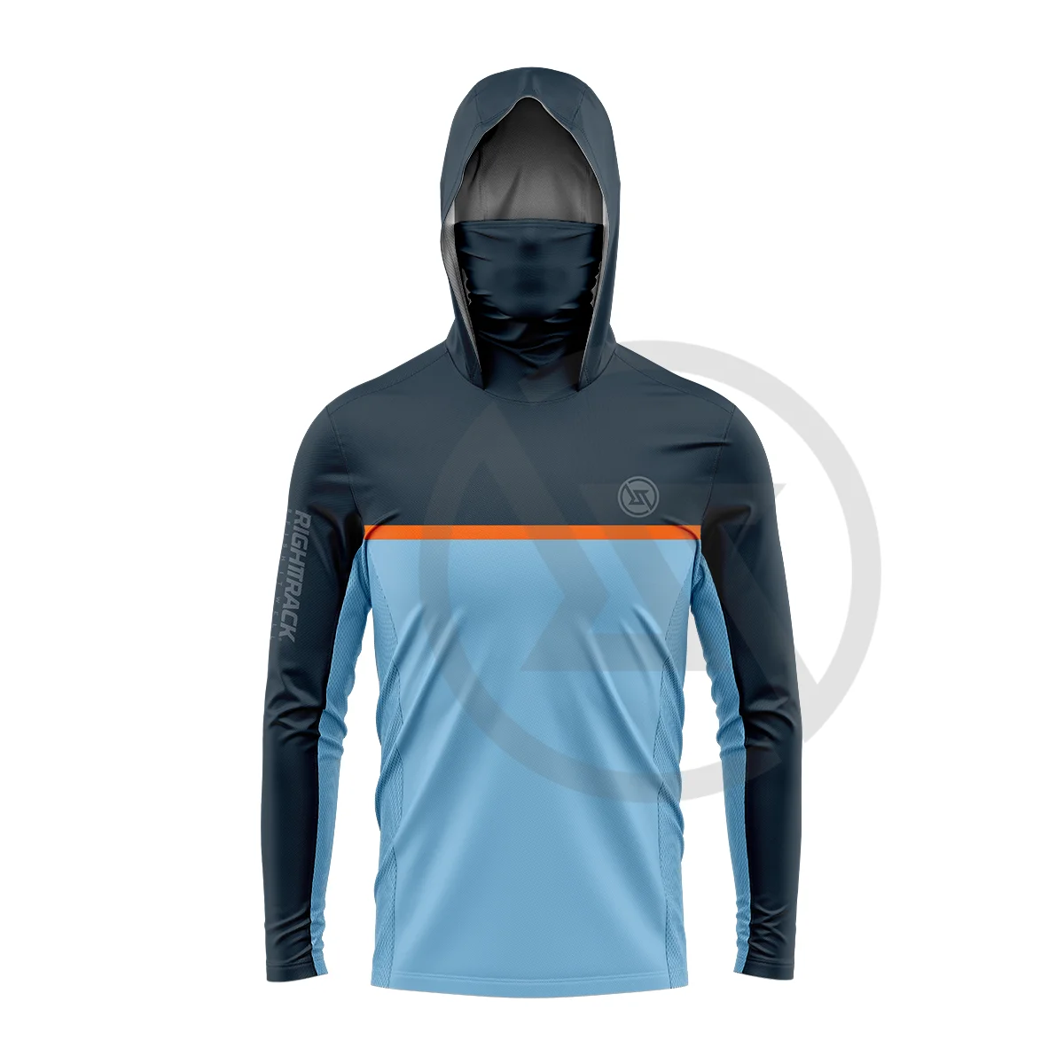 RIGHTTRACK Mask Hoodies Contrast Fishing Clothing UPF50+ UV Hunting Climbing Camping Hiking Breathable Outdoor Apparel