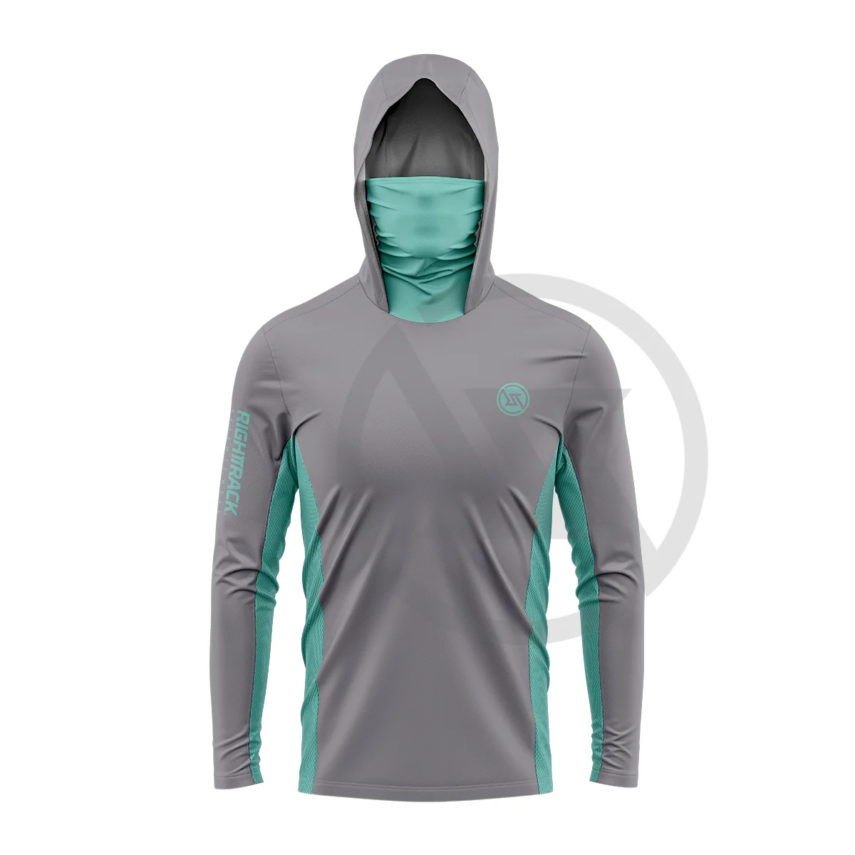 RIGHTTRACK Mask Hoodies Contrast Fishing Clothing UPF50+ UV Hunting Climbing Camping Hiking Breathable Outdoor Apparel