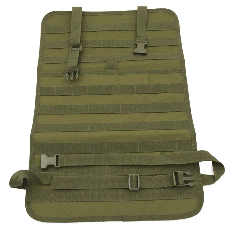 Universal Tactical Seat Back Organizer Vehicle Molle Panel Organizer Storage Bag with 5 Detachable Molle Pouch for All Vehicel