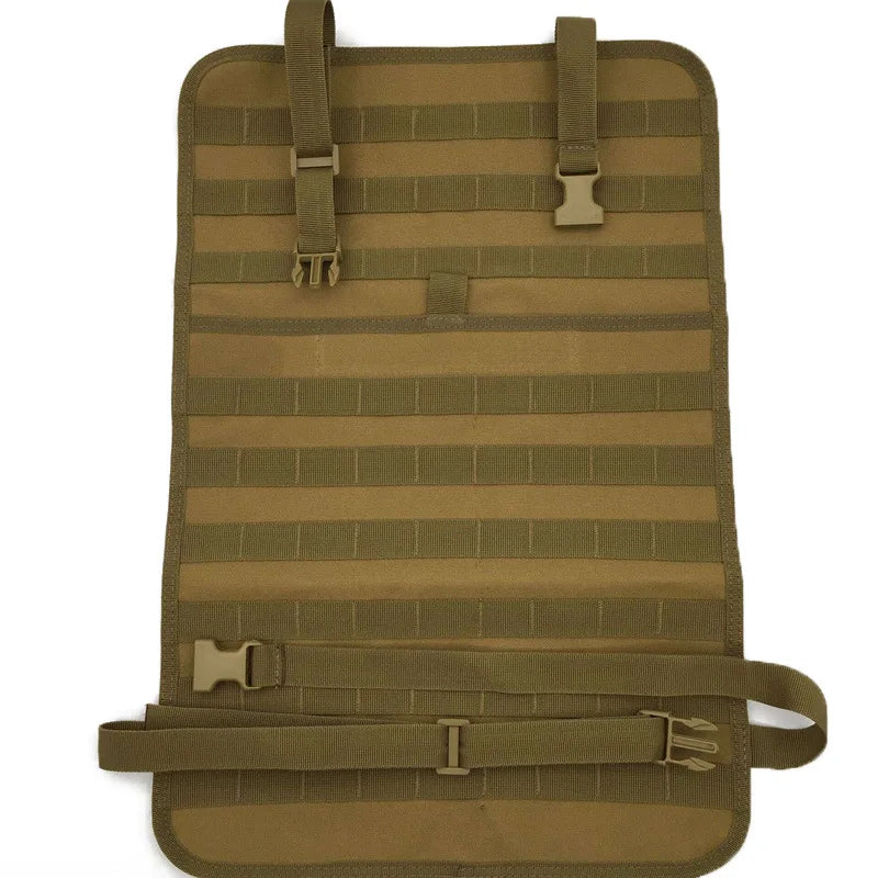 Universal Tactical Seat Back Organizer Vehicle Molle Panel Organizer Storage Bag with 5 Detachable Molle Pouch for All Vehicel