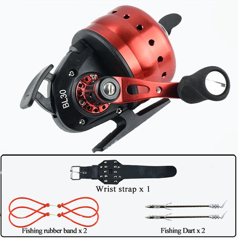 Closed Reel BL30 Fishing 4+1BB 3.6:1 Gear Ratio Slingshot Closed Metal Wheel Outdoor Bow Hunting Fishing with PE line 45M