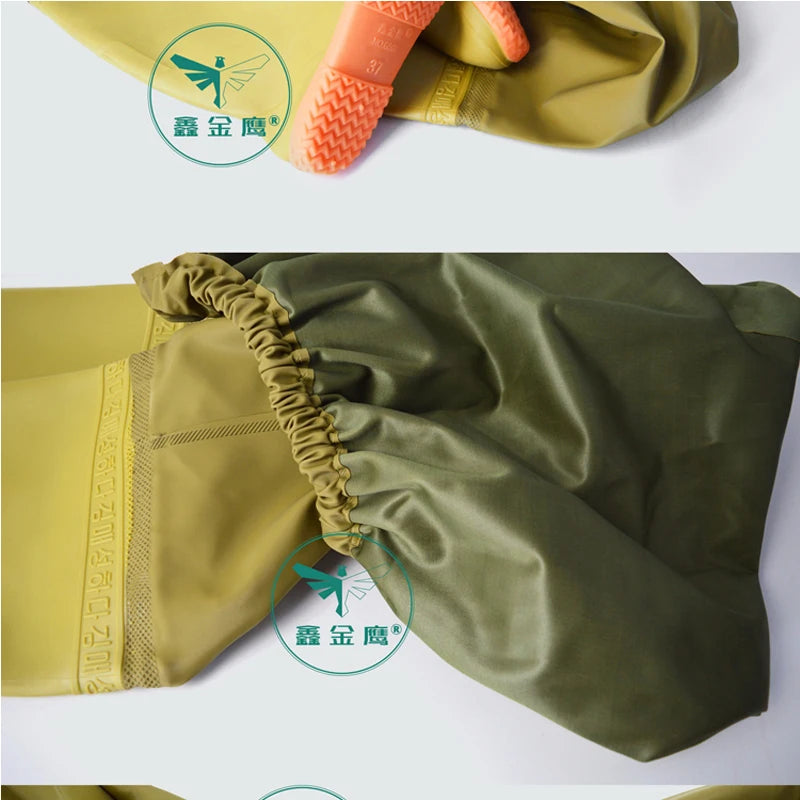 TRVLWEGO Fishing Clothes Hunting Wading Pants Waterproof Suit Breathable Chest Waders Overalls Oversize Trousers Rubber Material