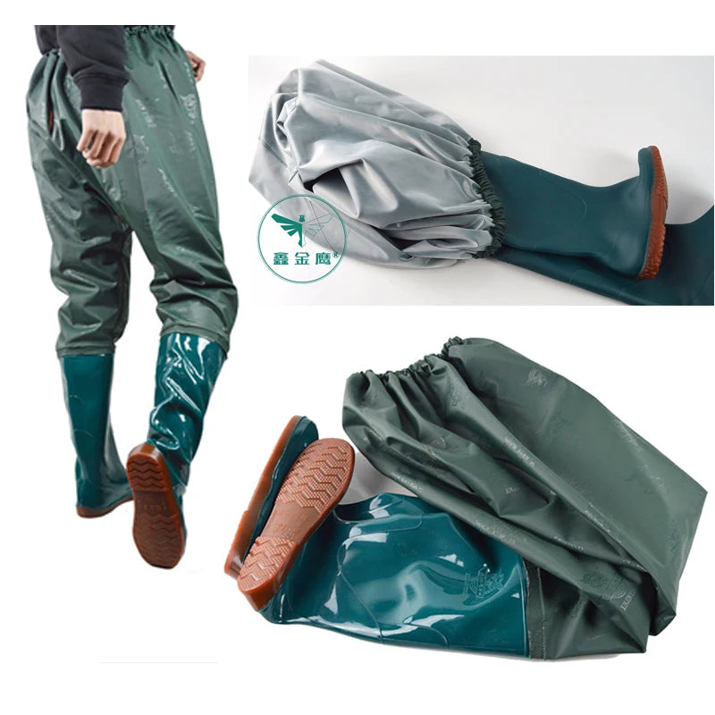 TRVLWEGO Fishing Clothes Hunting Wading Pants Waterproof Suit Breathable Chest Waders Overalls Oversize Trousers Rubber Material