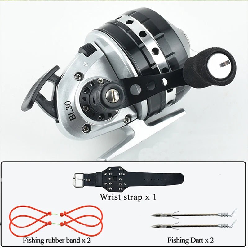 Closed Reel BL30 Fishing 4+1BB 3.6:1 Gear Ratio Slingshot Closed Metal Wheel Outdoor Bow Hunting Fishing with PE line 45M