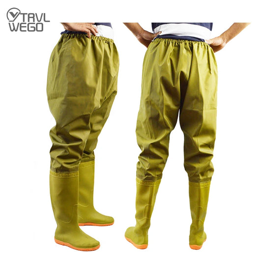 TRVLWEGO Fishing Clothes Hunting Wading Pants Waterproof Suit Breathable Chest Waders Overalls Oversize Trousers Rubber Material