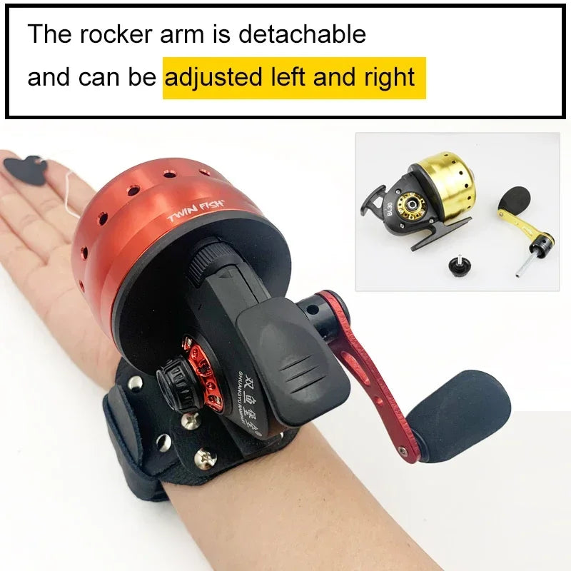 Closed Reel BL30 Fishing 4+1BB 3.6:1 Gear Ratio Slingshot Closed Metal Wheel Outdoor Bow Hunting Fishing with PE line 45M