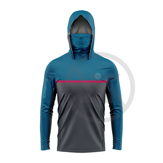 RIGHTTRACK Mask Hoodies Contrast Fishing Clothing UPF50+ UV Hunting Climbing Camping Hiking Breathable Outdoor Apparel